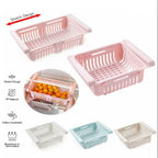 Adjustable Fridge Storage Basket Expandable Fridge Storage Rack Plastic Fridge Space Saver Food Organizer Tray Refrigerator Pull out Drawers