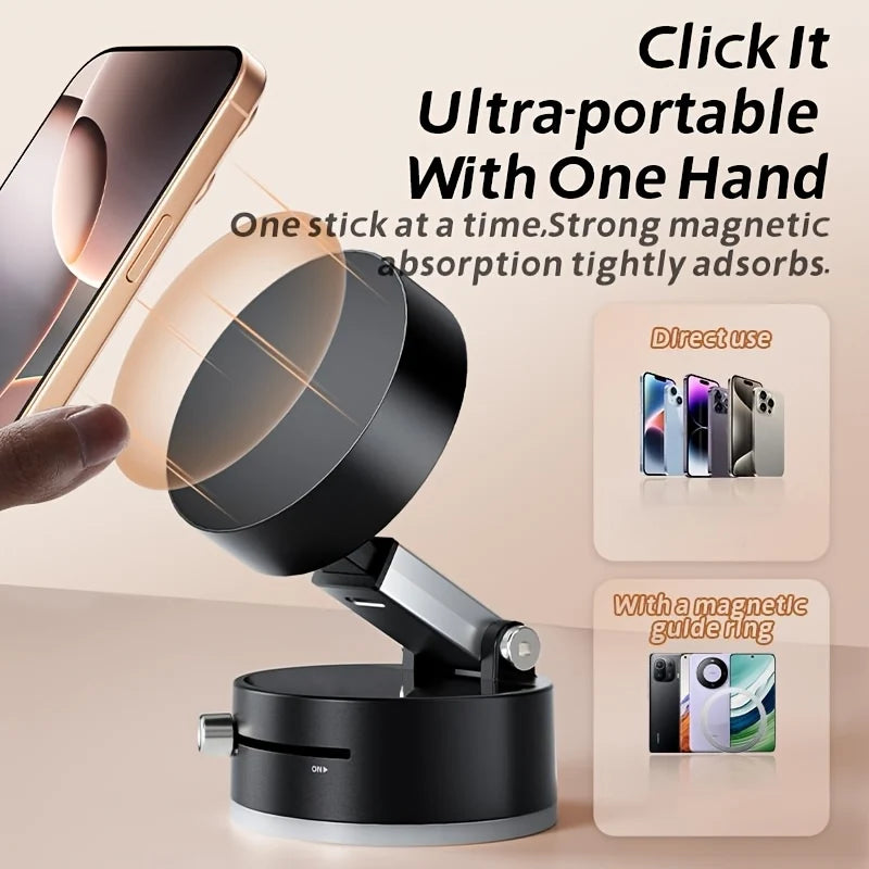 Vacuum Suction Magnetic Phone Holder - Universal Compatibility, Lightweight Design