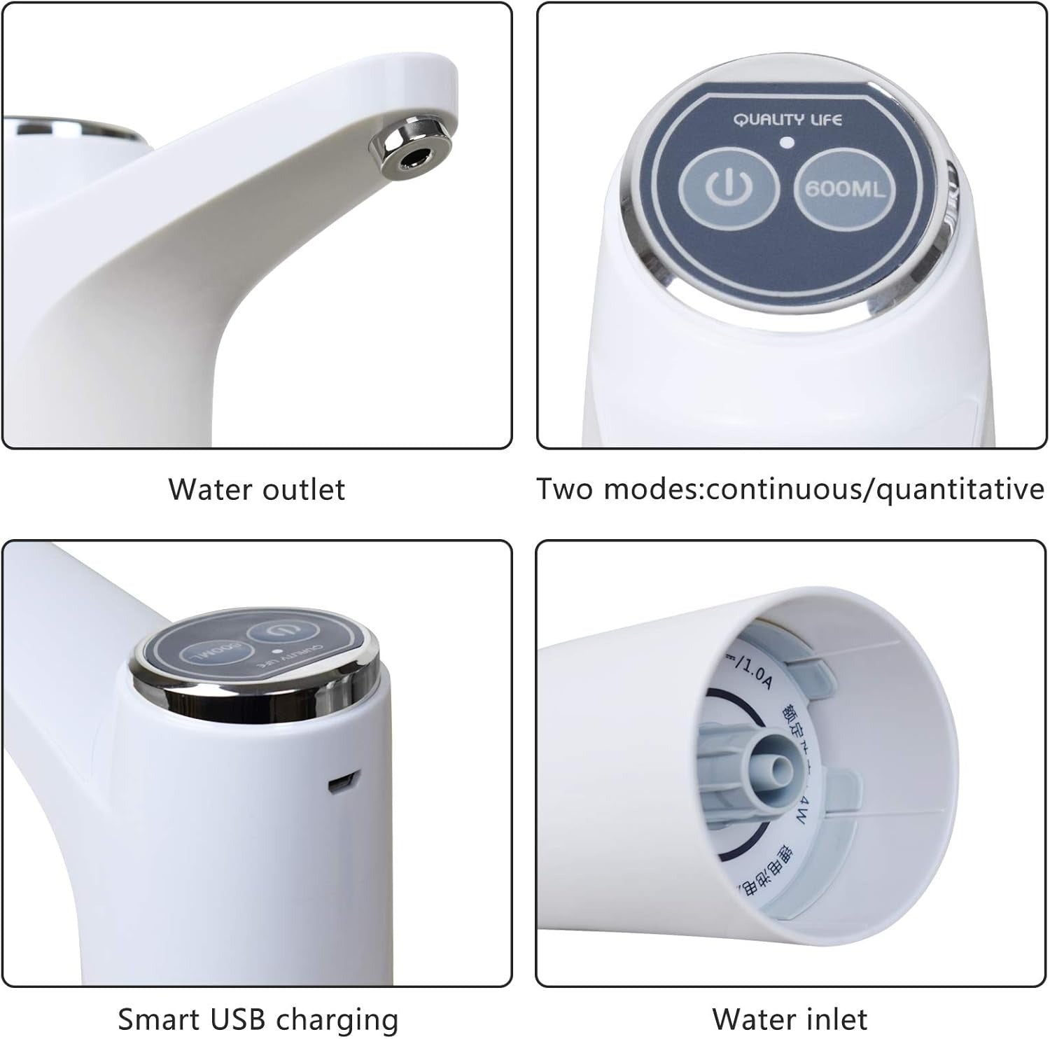 Water Bottle Pump - USB Charging Automatic Drinking Water Pump Portable Electric Water Dispenser Water Bottle Switch