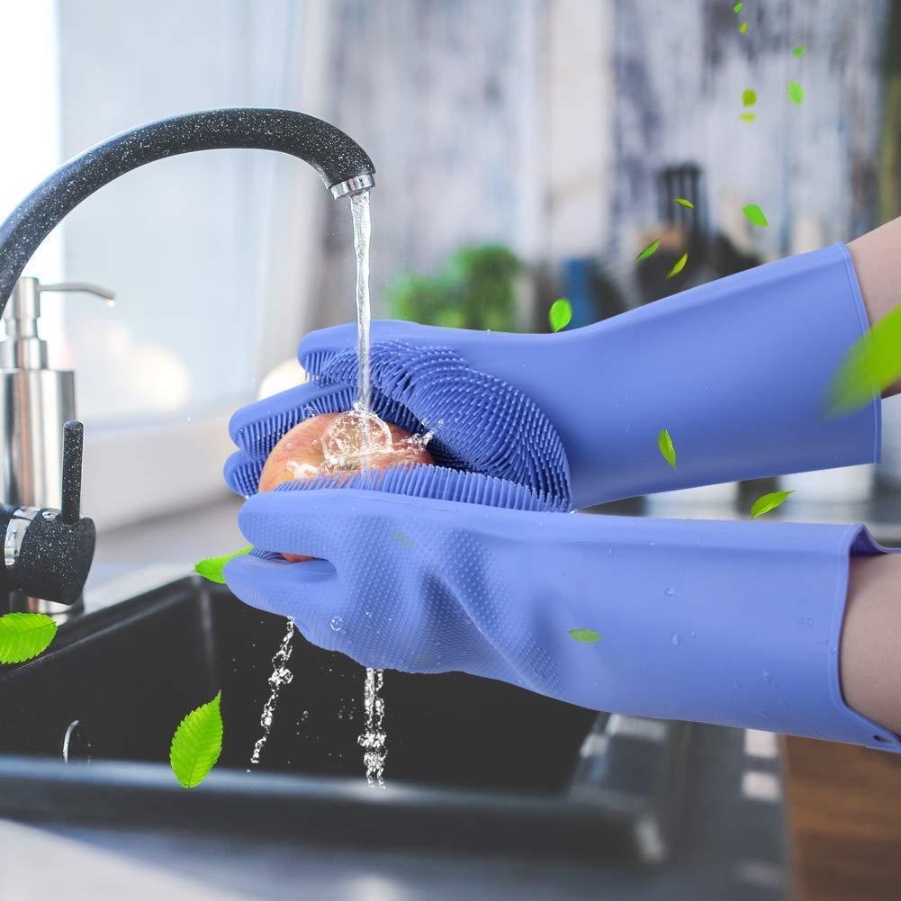 Silicon Washing Gloves High Quality Big Size - Household Accessory Designed For Cleaning And Washing (Random Colours)
