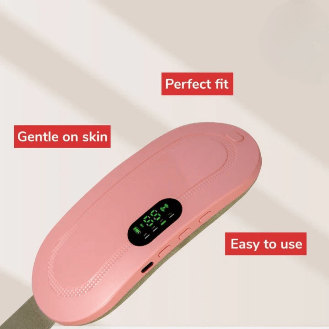 Digital Menstrual Cramp Relief Heating Belt with Vibration | 3 Heat Levels & 4 Massage Modes