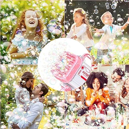 Automatic Bubble Gun Machine – Electric Bubble Blaster Toy with Multiple Holes, Portable Bubble Maker for Kids Outdoor Fun