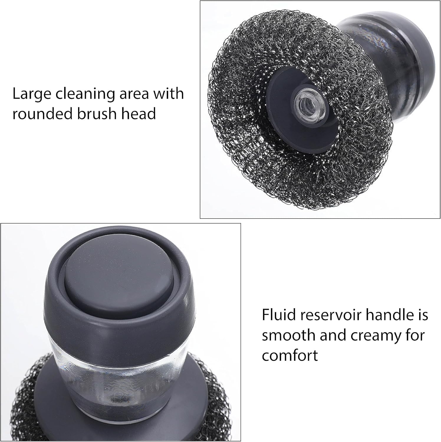 Steel Wire Scrubber with Liquid Soap Dispenser – Kitchen Cleaning Brush