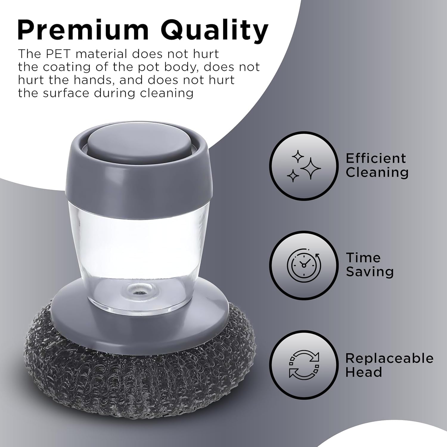 Steel Wire Scrubber with Liquid Soap Dispenser – Kitchen Cleaning Brush