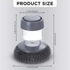 Steel Wire Scrubber with Liquid Soap Dispenser – Kitchen Cleaning Brush
