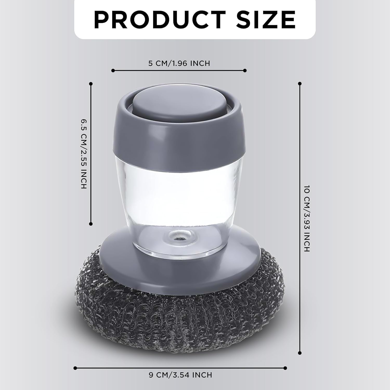 Steel Wire Scrubber with Liquid Soap Dispenser – Kitchen Cleaning Brush