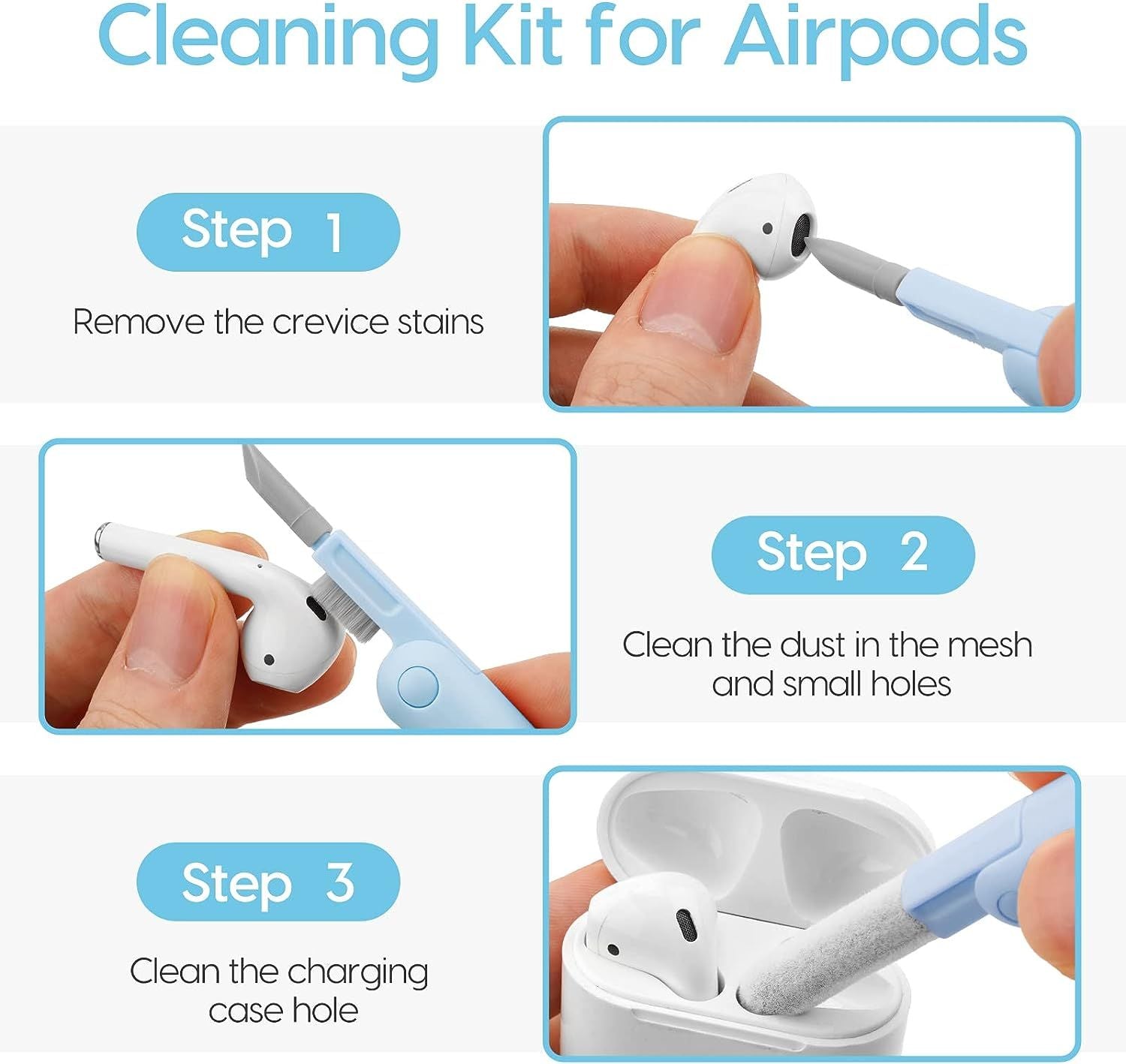 7 in 1 Computer Keyboard Cleaner Brush Kit Earphone Cleaning Pen For Headset Keyboard Cleaning Tools Cleaner Keycap Puller Kit Portable Multifunction