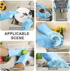Silicon Washing Gloves High Quality Big Size - Household Accessory Designed For Cleaning And Washing (Random Colours)
