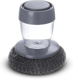 Steel Wire Scrubber with Liquid Soap Dispenser – Kitchen Cleaning Brush