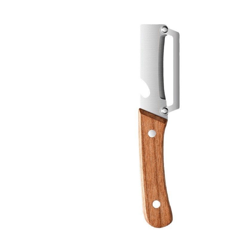 Premium Stainless Steel Peeler With Wooden Handle For Peeling And Slicing Fruits And Vegetables | Durable And Smooth Operation