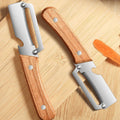Premium Stainless Steel Peeler With Wooden Handle For Peeling And Slicing Fruits And Vegetables | Durable And Smooth Operation