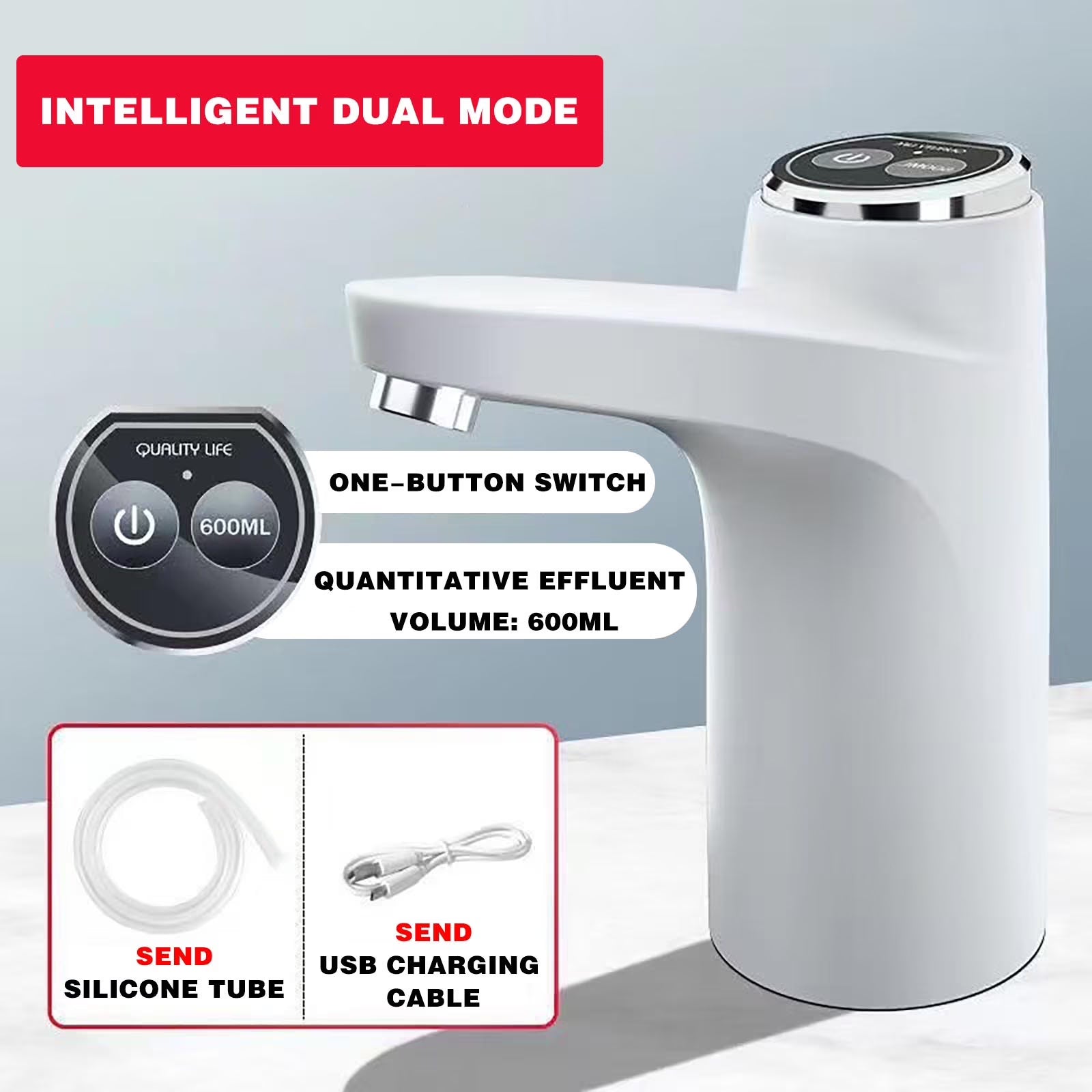 Water Bottle Pump - USB Charging Automatic Drinking Water Pump Portable Electric Water Dispenser Water Bottle Switch