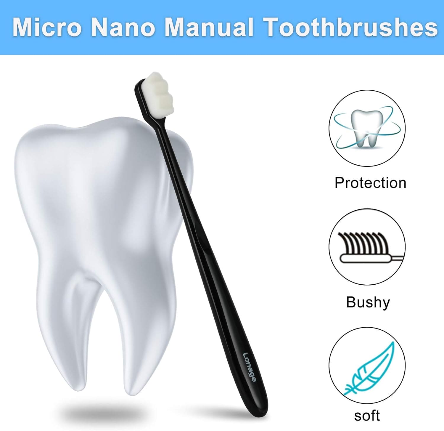 Nano Toothbrush with Travel Case | Ultra Soft Micro-Nano Bristles | For Sensitive Gums, Adults & Kids