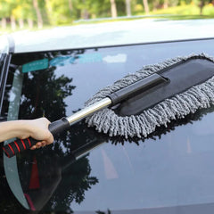 Car Wash Cleaning Brush Duster Dust Wax Mop Microfiber Telescoping Dusting Tool