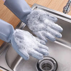 Silicon Washing Gloves High Quality Big Size - Household Accessory Designed For Cleaning And Washing (Random Colours)