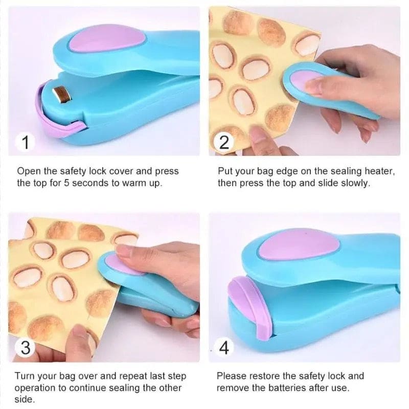 Portable Mini Sealing Household Machine - Handheld Heat Bag Sealer - Mini Heat Bag Sealer Sealing Machine Hand Pressure Heat Sealing Machine for Airtight Food Storage Saver