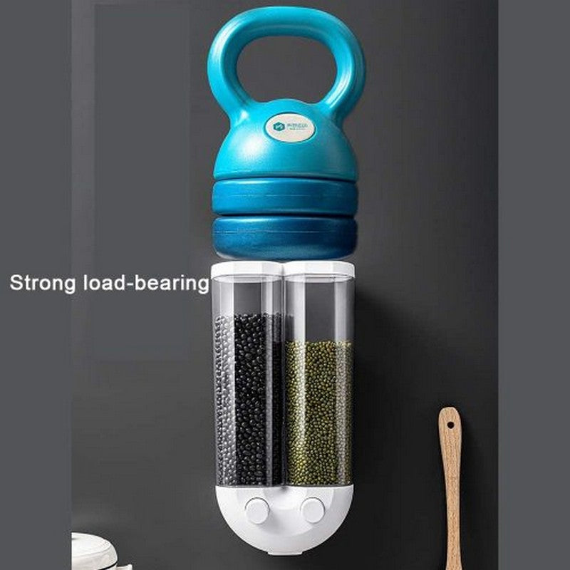 Wall-mounted Food Storage | Cereals Dispenser Press Grain Storage Tank Multi Color Push Buttons
