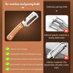 Premium Stainless Steel Peeler With Wooden Handle For Peeling And Slicing Fruits And Vegetables | Durable And Smooth Operation