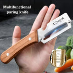 Premium Stainless Steel Peeler With Wooden Handle For Peeling And Slicing Fruits And Vegetables | Durable And Smooth Operation