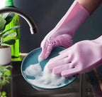 Silicon Washing Gloves High Quality Big Size - Household Accessory Designed For Cleaning And Washing (Random Colours)