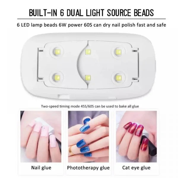 SUNmini Portable 6W Mini UV Lamp 60/120s Timer UV Resin 6 LED Curing Light USB Charge for Resin Art | Nail Art