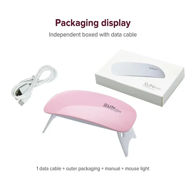 SUNmini Portable 6W Mini UV Lamp 60/120s Timer UV Resin 6 LED Curing Light USB Charge for Resin Art | Nail Art